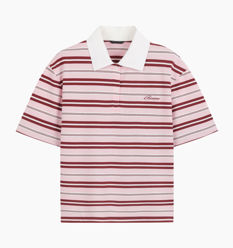 Pink striped polo - null - Pink | Sisley K image number 1